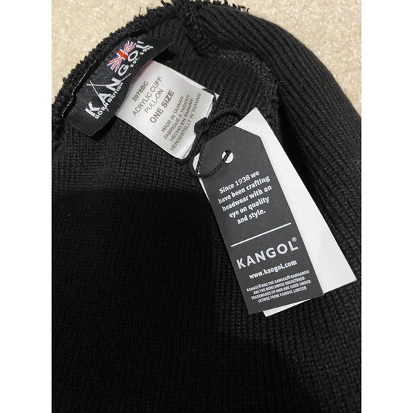 Kangol Beanie Hat Acrylic Cuff Pull On Black Knit Winter Casual Women's One Size - Picture 4 of 5